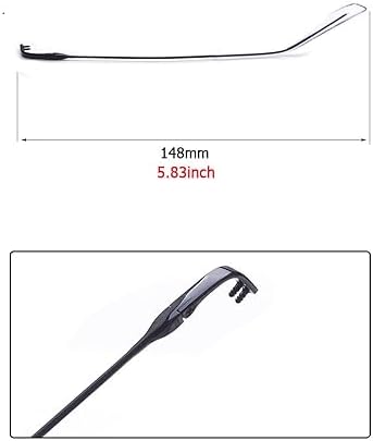 QYAJS 1 Pair Metal Frame Arms Rimless Glasses Legs Glasses Replacement Temple Eyewear Frame Temple (Black)