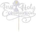 First Communion Cake Topper,God Bless,First Holy Communion Decoration,Featured God Christian Baptism/Confirmation/Baby Shower/Birthday/Sacrament Party Decoration supplies