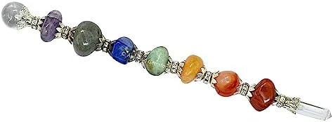 Amazing Gemstone Crystal Chakra Wand Healing Crystal Wands Witchcraft - Chakra Tumbled Crystal Wand for Meditation, Witchcraft, Healing, Yoga, Magic and More - Crystals and Healing Stones Gift