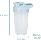 Shaker Bottle Protein Shakes Cup and 10-Ounce/300ML Shaker-Bottle with Whisk Balls, Protein Shaker- Bottles Set, Non-BPA plastic(Bule+Purple(2PCS))