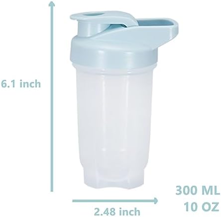 Shaker Bottle Protein Shakes Cup and 10-Ounce/300ML Shaker-Bottle with Whisk Balls, Protein Shaker- Bottles Set, Non-BPA plastic(Bule+Purple(2PCS))