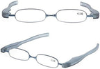 Folding Pocket Reading Glasses for Women Men, Portable Mini Eyeglasses, with Pen Case