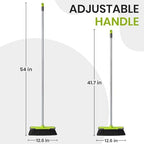 Green Indoor Broom 54" Long Handle House Broom for Floor Cleaning Sweeping Broom for Kitchen, Garage, Lobby, Patio and Garden