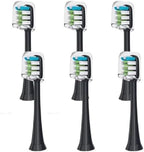6PCS Compatible for Xiaomi SOOCAS X3 X5 X3U X1 V1 V2 Clean Brush Heads Replacement Head Bristle Sonic Electric Nozzles with Anti-dust Cap(6PCS Black)