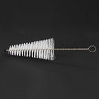 Trumpet Cleaning Brush - Musical Instrument Cleaning Tool - Mouthpiece Brush - Valves Brush - Gentle Bristles - White - Metal + Bristle - 1 Count