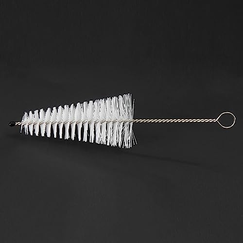 Trumpet Cleaning Brush - Musical Instrument Cleaning Tool - Mouthpiece Brush - Valves Brush - Gentle Bristles - White - Metal + Bristle - 1 Count