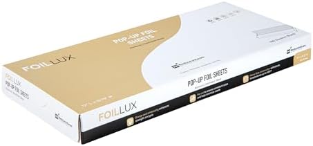 Restaurantware-Foil Lux 12 x 10.8 Inch Pop-Up Foil Sheets, 100 Disposable Foils Papers For Food - Orange Peel Embossing, Interfolded, Black Aluminum Foils Sheets, Greaseproof, Freezable, Oven Ready