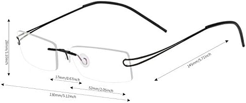 Agstum Pure Titanium Rimless Flexible Frame Optical Hingeless Eyeglasses