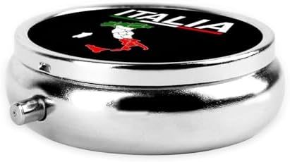 Italy Italian Flag Pill Box Patriotic Small Pill Case Cute Round Portable Travel Medicine Organizer for Pocket Purse