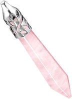 BEADNOVA Healing Crystal Necklace for Women Men Natural Rose Quartz Crystal Pendant Energy Healing Gemstones Jewelry Pendulum Crystal Divination (Hexagonal, 18 Inches Stainless Steel Chain)