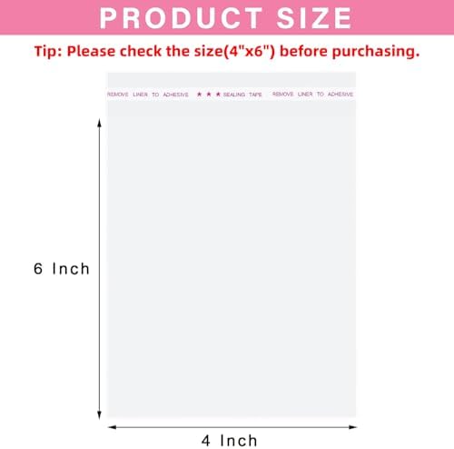 Morepack Clear Self Sealing Cellophane Bags,4x6 Inches 200 Pcs Cookie Bags Resealable Cellophane Bag for Packaging Cookies, Candy and Products