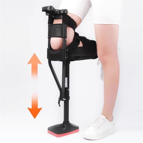 Hands Free Crutch, Ankle Fracture Walker Height Adjustable Knee Crutches for Adults Non-Slip Assistive Device Walking aids,Leg Support,Freedom Leg Brace,Right Leg