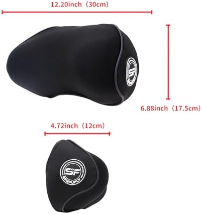 2 Pack - Car Headrest Pillow for Neck Support, 100% Memory Foam Car Neck Pillow with Sleep Mask - Universal Fit Head Rest Travel Pillow Car Pillow for Pain Relief While Driving(Contains 2 Eye Masks)