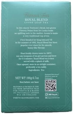 Fortnum and Mason Royal Blend 190g 6.7oz Loose Tea Box Carton (1 Pack)