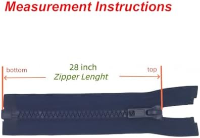 YaHoGa 2PCS #5 28 inch Separating Jacket Zippers for Sewing Coats Jacket Zipper Replacement Plastic Zippers Bulk (28" Navy Blue)