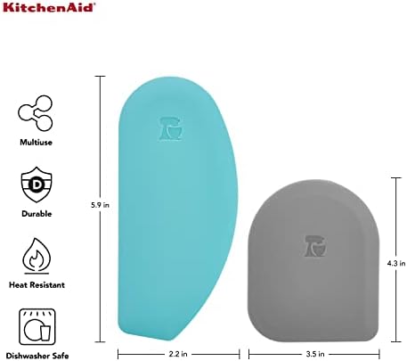 KitchenAid Gourmet Bowl Scraper, Set of 2, Aqua Sky and Storm Grey