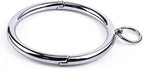 BDSM Round Collar Metal Restraint Choker with Fetish Nipple Clamps and Clit Clip Necklace for Women Men SM Breast Stimulation Sex Toys for Women (Diameter:4.72 inch/12 cm, Silver-0)