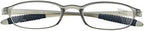 Gray Flexible Plastic 1.75 Diopters Reading Glasses,Lightweight Readers for Men and Women