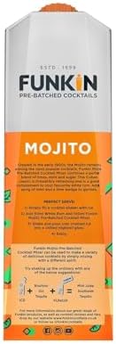Funkin Mojito Cocktail Mixer 1L | Premium Real Fruit Mixer for Mojitos, Cocktails, and Non-Alcoholic Drinks | Small Batch, No Corn Syrup, No Preservatives | Vegan, Non-GMO, Gluten-Free