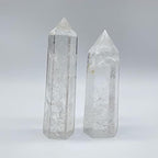 5 Pcs Chakra Healing Crystal Tower 3-3.5'' Cherry Blossom Agate, Aura Rose Quartz, Aura Howlite, Clear Quartz, Amazonite, Gemstone Tower Reiki Chakra Stone Meditation Crystals Home Decor