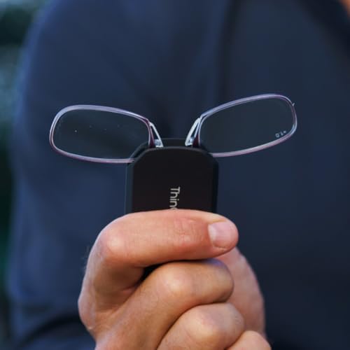 Always With You by ThinOptics Keychain Reading Glasses - Slim, Folding Armless Pocket Readers with Protective Keychain Case
