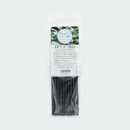 Shrimp Stix by ShrimpEnvy - Aquarium Lollies Food for Fish Snail Crab Invertebrates (Lil' Stix (10pcs x 4 inches))