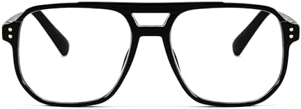 FEISEDY Retro Aviator Reading Glasses Women Men Blue Light Blocking Reader Plastic Lightweight Frame B0071