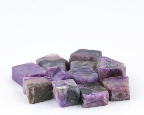 ColouredRocks Wholesale Bulk 10+pcs Natural Charoite Crystals, Raw Stones, Rough Gemstones, Jewelry Making Supply, Cabbing, Polishing, Cutting, DIY, Crafts (8-10mm size)