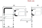 Bed Rail rotatable, Safety Bed Handle, Seniors Bed bar with Storage Pocket, Bedside Standing Assist Grab Bar, Height Adjustable (77-103cm)