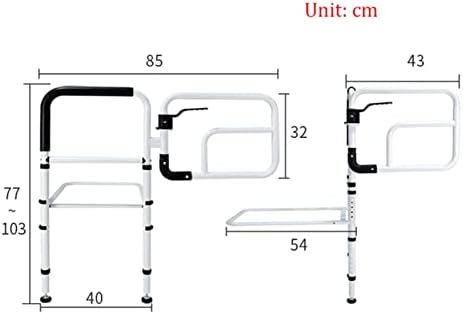 Rotatable Bed Rail, Safety Bed Handle Hand Guard, Seniors Bed bar with Storage Pocket, Bedside Standing Assist Grab Bar, Can Hold 300 lbs