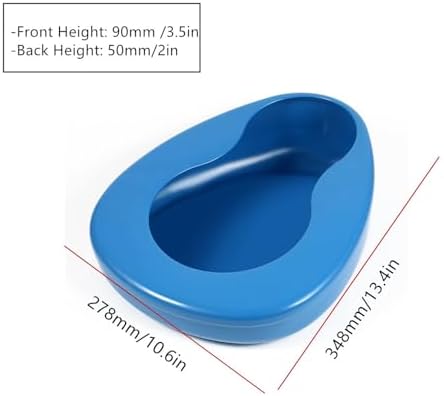 Bedpan for Women Men, Firm Thick Stable PP Bedridden Patient Hospital Home Elderly Bed Pan Emergency Device (Blue)
