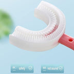 LandVK's U Shaped Toothbrush for Kids Manual Whitening Toothbrush Silicone Brush Head for Kids Children Infant Toothbrush For 2-6 Years Mouth-Cleaning (Multicolor, Pack of 2)