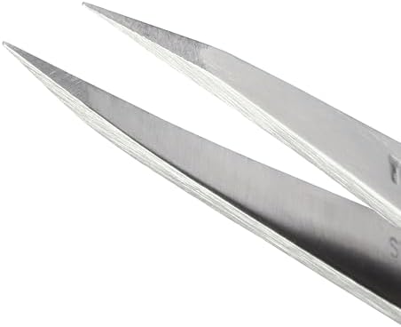 Tweezerman Steel Point Tweezer, Silver, 2 x 6 inches, Modern, Professional Quality for Eyebrow Precision, Facial and Ingrown Hair Removal