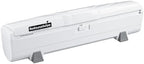 Restaurantware-RW Base Food Wrap Dispenser with Cutter, 1 Refillable Cling Wrap Dispenser - Fits 12” to 18” x 1000’ Rolls, Press Down and Cut, White Plastic Aluminum Foil, Sharp Blade