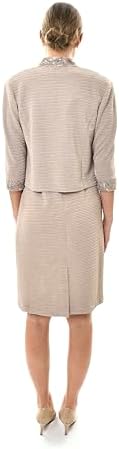 Women's Elegant Textured Sheath Dress with Matching Jacket Two-piece Set