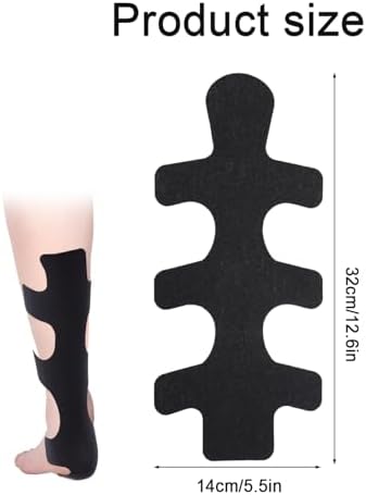 12pcs Precut Kinesiology Tape for Achilles Tendon, Waterproof & Breathable Athletic Heel Tape Enhance Elastic Sports Patch Strips Provides Stability Recovery for Achilles and Muscle Support