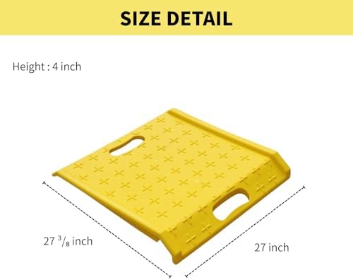 2 Pack Portable Durable Plastic Curb Ramps for Driveway, Driveway Ramp with 1000 LBS Weight Capacity, Lightweight and Sturdy
