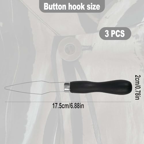 3PCS Easy One-Handed Button Hook for Seniors - Comfort Grip Button Assist Tool - Dressing Aid for Shirts, Pants, Dresses, Coats and Arthritis Hands