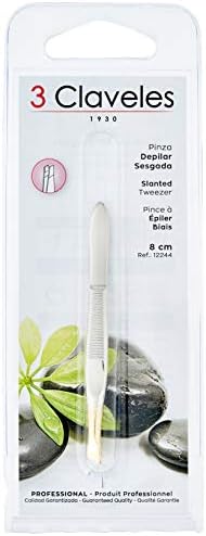 3 Claveles 12244 Tweezers Tweezers, Slanted, Wide Tip 8 cm Gold