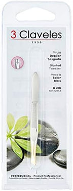 3 Claveles 12244 Tweezers Tweezers, Slanted, Wide Tip 8 cm Gold