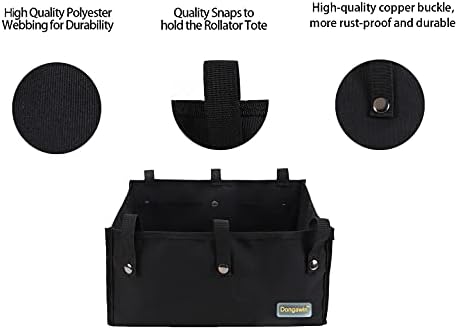 Walker Bag Under Seat for Four Wheel Rollator, Rollator Bag Tote Organizer Pouch Storage to Walkers for Senoirs, Walker Accessories (Upgraded-large, black)