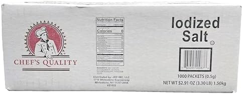 Chef's Quality Individual Salt Packets - Portable Salt Packets - OU-Kosher (1000 Salt Packets)