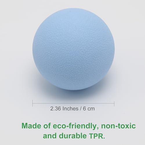 Hard Lacrosse Ball Massage Ball Therapy. Firm Trigger Point Massager Tool for Deep Tissue Yoga Physiotherapy Myofascial Release Muscle Relax Plantar Fasciitis Pain Relief (2 Pack) (Blue)