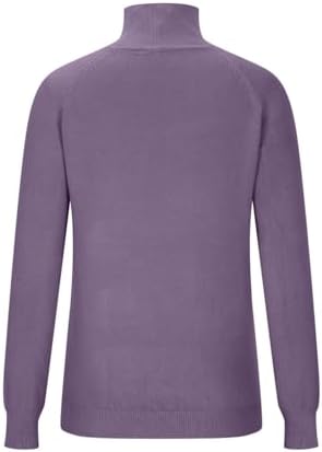 Women Fall Sweaters Long Sleeve Turtleneck Cotton Pullover Loose Fit Tops Casual Solid Jumper Fashion Comfy Clothes