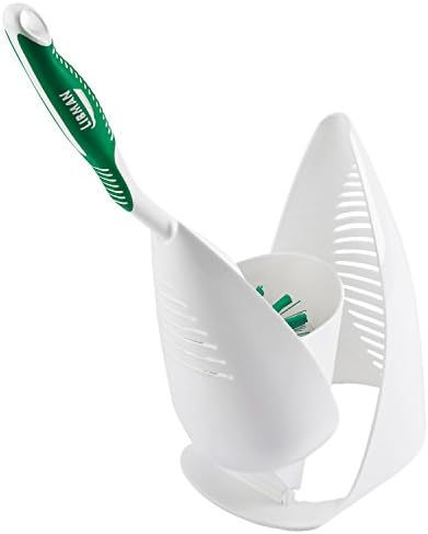 Libman 1022 Premium Angled Toilet Bowl Brush and Caddy with hygienic Drying Slits