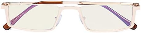 Eyekepper Computer Reading Glasses,UV420 Protection Blue Light Filter,Half-rim Readers,Gold +2.00