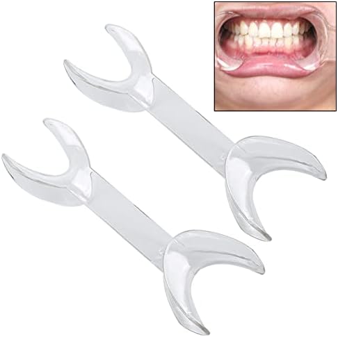 Angzhili 8 Pcs Dental Intraoral Cheek Lip Retractor,Cheek Retractors Opener Mouth Opener Double Head T-Shape Dental Orthodontic Tool Surgical Retractor (Large, Clear)