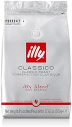 illy Whole Bean Coffee - Perfectly Roasted Beans – Classico Medium Roast - with Notes of Caramel, Orange Blossom & Jasmine - 100% Arabica - No Preservatives – 17.6 Ounce