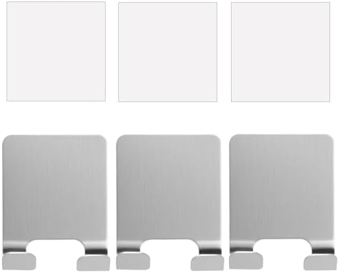 Stainless Steel Adhesive Razor Holder for Shower, 3-Pack, No-Drill Waterproof Hooks, Rust-Resistant Shaver Storage for Bathroom