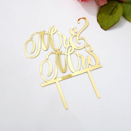Acrylic Mr & Mrs Cake Topper, Bride and Groom, Wedding/Anniversary Decor(Acrylic Mr & Mrs)